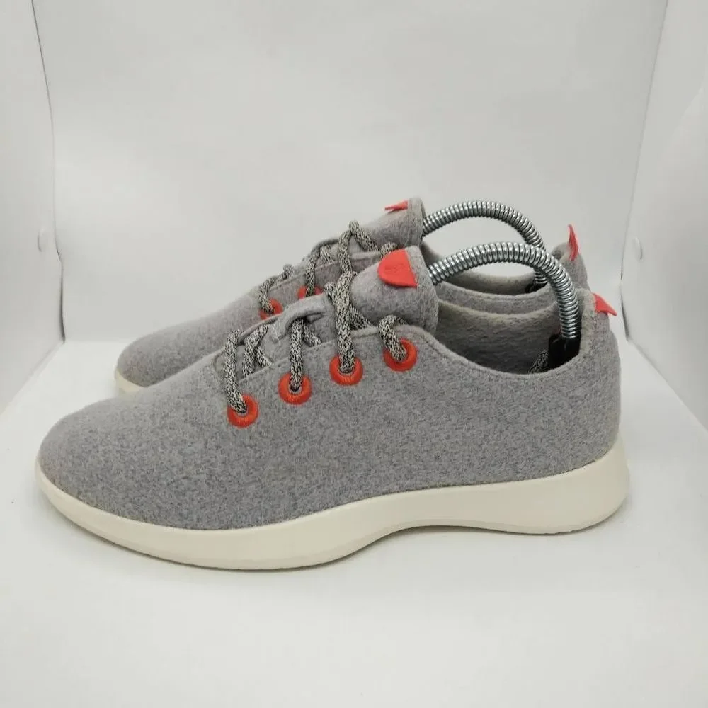 Allbirds Wool Runners Casual Sneakers Womens Size 10 Grey‎ Orange Fashion Shoes